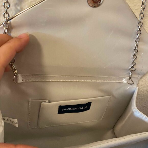 White Faux Suede Clutch - Picture 5 of 5